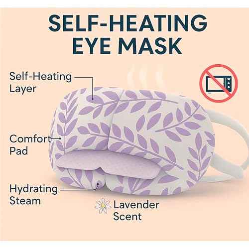 Steam Eye Mask - 16 Pack Lavender Self-Heating Warm Compress for Dry Eyes, Puffy Eyes Relief, Cornea Care, and Relaxation ? Soothing & Comfortable Heated Eye Pads
