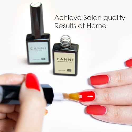 CANNI 2 Pcs 9ml Gel Base Top Coat Gel Polish Set - Shine Finish and Long Lasting, Soak Off LED Nail Lamp Base Top Coat DIY Nail Salon Manicure Gifts for Women
