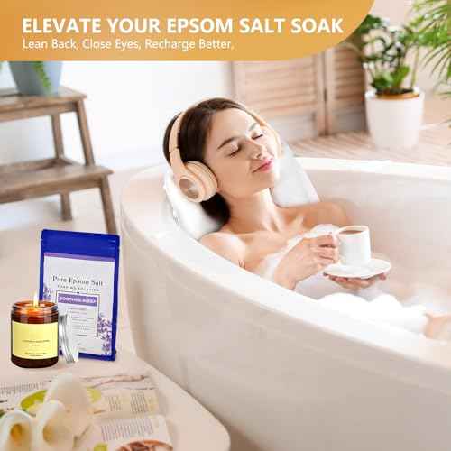Inflatable Bath Pillows for Tub - Adjustable Firmness Silicone Bathtub Pillow for Neck-Relaxing & Epsom Salt Soaking, Bath Pillow for Head & Back Support Cushion, Spa Gifts for Women, Parent
