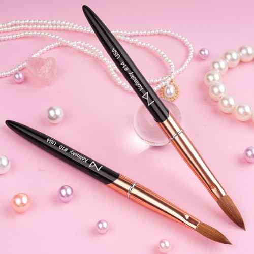 M ? Regal 100% Kolinsky Acrylic Nail Brush | Professional Acrylic Nail Sculpting & Application Brush | Premium Nail Art Tool for Nail Technicians & Artists (#10)