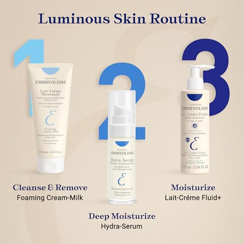 Embryolisse Lait-Cr?me Fluid+ Face & Body Cream, Multi-Use Lightweight Moisturizer with Shea Butter & Aloe Vera. Fast Absorbing, For All Skin Types