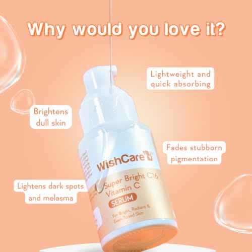 WishCare Vitamin C Face Serum with Niacinamide, Ferulic Acid & Botanical Extracts ? Serum for All Skin Types, 30ml