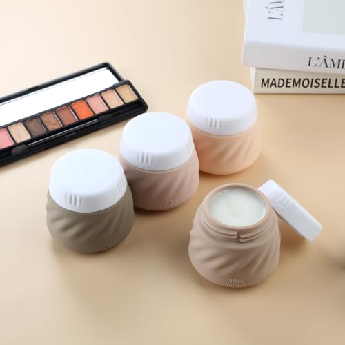 Gemice Travel Containers for Toiletries, TSA Approved 3 oz Leak-proof Silicone Travel Jars for Cream, BPA-Free Travel Size Container with Lid for Cosmetic Shampoo Cream (4 Pack)
