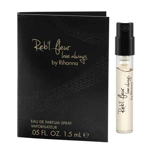 5 Rihanna perfume samples for women: Crush, Reb'l Fleur, Kiss, Rogue, and Rebelle. Fragrance sample vial bottles perfume Set. Great for small gift or to try before purchasing bigger bottles.