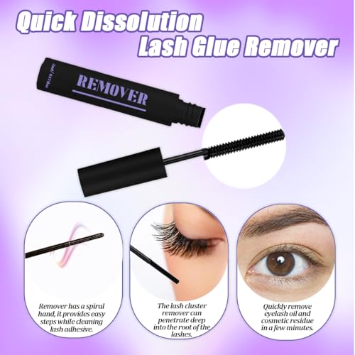 DIY Lash Extension Kit 840Pcs D Curl Individual Lash Clusters Eyelashes Extension Set with Mirror Lash Storage Box Lash Bond&Seal Glue Remover Tweezers Lash Brush Applicator