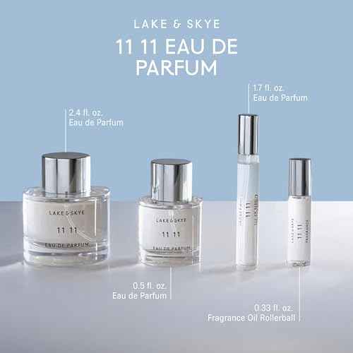 Lake & Skye 11 11 Eau de Parfum Spray, Long Lasting Fragrance, 1.7 fl oz (50 ml) - Skin Musk, Clean, Vegan, Paraben-Free, Cruelty-Free