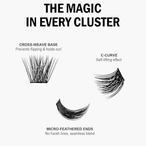 Lash Clusters 8-18mm Wispy Eyelash Clusters 144pcs Cluster Lashes DIY Individual Lashes Clusters with Soft Thin Band for Self Use,Beginner-Friendly(Sylph-774)