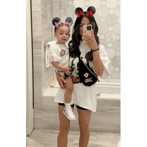 Tobeffect Mouse Ears Hair Bows Clips Glitter Mice Ears Pack Cute Hair Bow Hair Accessories for Women Costume Birthday Party Favor Vacation Halloween Christmas Decoration