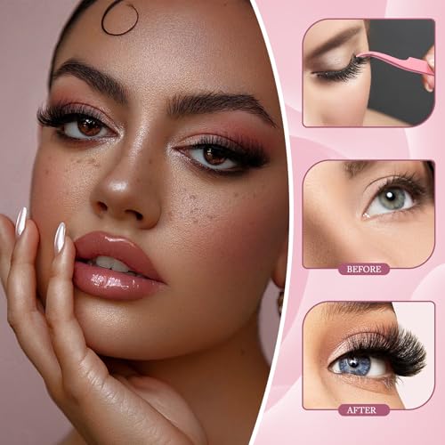 Lash Clusters Kit with 2X Bond&Seal 3 Styles 760Pcs Clusters Lashes Extension Volume Soft Eyelash Extension Kit 80D+100D D Curl Wispy Natural DIY Individual Lash Clusters Kit Box for Beginners