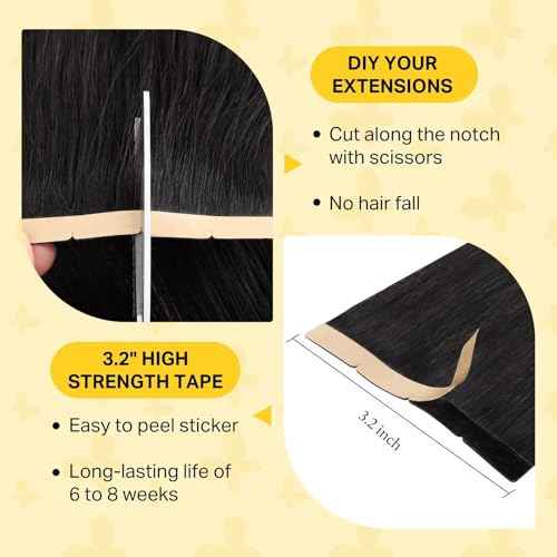 DOORES Tape in Hair Extensions Human Hair, Dark Brown 18 Inch 50g 10pcs, Wide Tape in Extensions Real Remy Invisible Seamless Tape-ins Silky Straight Skin Weft Folding Wear