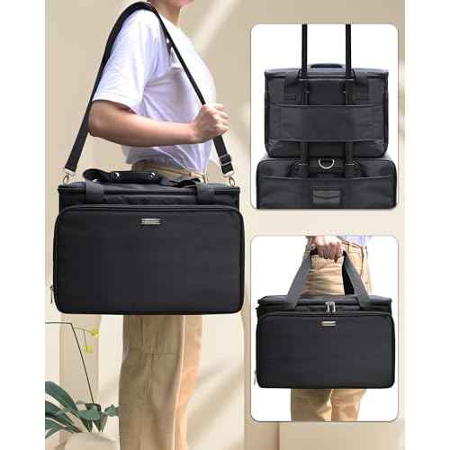TANTO Extra Large Makeup Bag Travel Makeup Case Professional Makeup Artist Bag with 4 Clear Pouches Hairstylist Cosmetic Bag with Detachable Dividers and Shoulder Straps