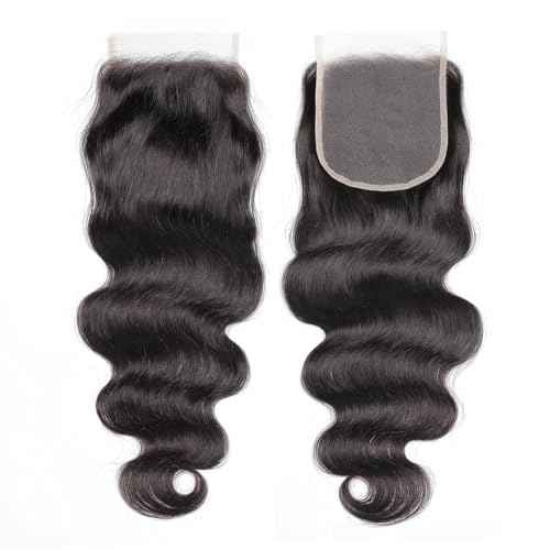 Body Wave 5x5 Transparent Lace Closure 100% Human Hair Invisible 5x5 Lace Closure 12A Brazilian Virgin Remy Human Hair Frontal Closure Pre Plucked Natural Color 20 Inch