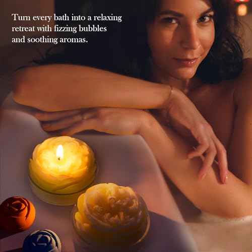 Bath Bombs for Women - 30 Pcs Handmade Natural Essential Oils Rose Bath Bombs with Scented Candles, Home Spa Fizzies Bubble Bath, Birthday Gifts for Women Her Self Care Gifts for Mom Wife (30)