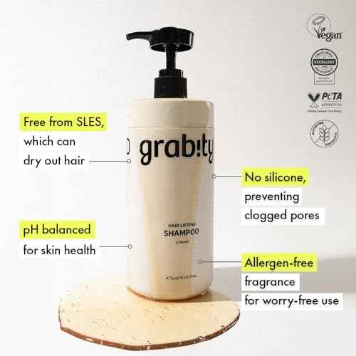grabity g0.0 Hair Lifting Shampoo Strong ? Hair Strengthening and Thickening Shampoo for Thinning Hair with Biotin and Salicylic Acid, Vegan & Free from Sulfates and Parabens, 16.06 fl.oz.