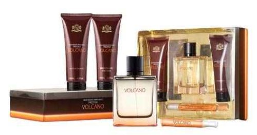 Prestige Volcano by New Brand for Men - 4 Pc Gift Set 3.3oz EDT Spray, 4.3oz Shower Gel, 4.3oz After Shave, 0.5oz EDT Spray