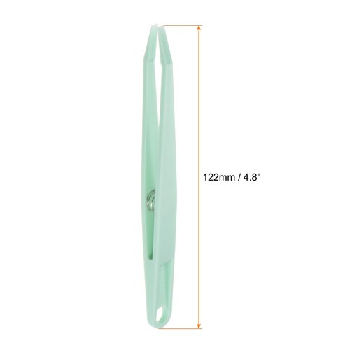 HARFINGTON 3pcs Sticker Tweezers for Crafting 4.53" Flat Tip with Spring Plastic Tweezers Craft Tweezers for Stickers, Scrapbooking, Eyelash Extensions, Green