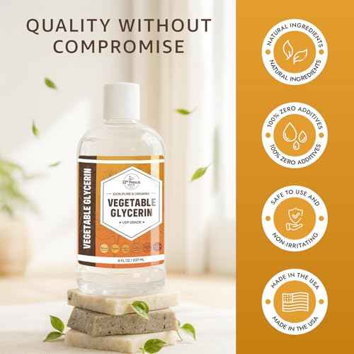 ORGANIC VEGETABLE GLYCERIN USP (8 oz) Grade Liquid Natural, Non-GMO | Cosmetics, Skin, Hair Care, Soap Making, DIY Beauty | Excellent Humectant Qualities, Amazing Skin & Hair Benefits | 8 FL OZ