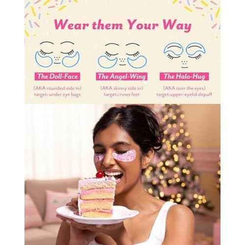 Patchology Eye Want Cake Under Eye Patches for Puffy Eyes, Dark Circles & Wrinkles, Hydrating Undereye Gel Patches, Holiday Treats, Christmas Gifts for Women & Stocking Stuffers for Teens (5 Pairs)