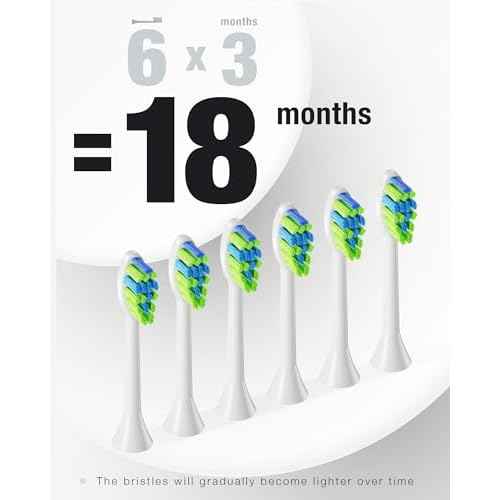 7AM2M Sonic Electric Toothbrush with 6 Brush Heads for Adults&Kids, One Charge for 120 Days, Wireless Fast Charge, 5 Modes, 40000VPM Powered Toothbrush, 2 Minutes Built in Smart Timer - Light Green