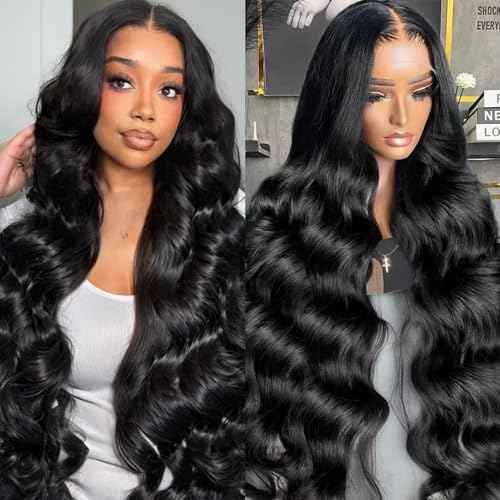 28 Inch 13x6 Body Wave Lace Front Wigs Human Hair Pre Plucked Glueless Wigs Human Hair 200% Density HD Lace Frontal Wigs Human Hair Pre Plucked for Women