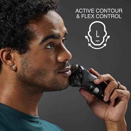 Remington R3 Style Series Rotary Shaver for Men, Flexing Technology and Sensitive Skin Comfort, Rechargeable Wet or Dry Electric Razor with Pop Up Trimmer and Stubble Attachment