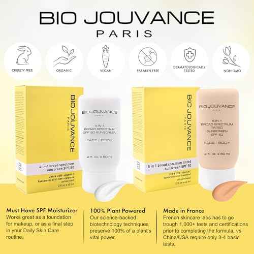 4 In 1 Sunscreen 2oz(60ml) | SPF50 Sunblock + Moisturizer + Anti-Aging + Antioxidant | Face&Body Sensitive Skin | Made in France