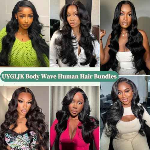 14A Human Hair Bundles Body Wave One Bundle 100% Unprocessed Brazilian Virgin Hair Bundles Double Weft Weave Body Wave Human Hair Natural Black Color (one bundle, 30)