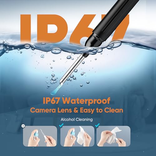 Ear Wax Removal - Earwax Remover Tool with 8 Pcs Ear Set, Ear Cleaner with 2400P HD Camera with 6 LED Lights, Built-in WiFi,Ear Cleaning Kit for iOS and Android