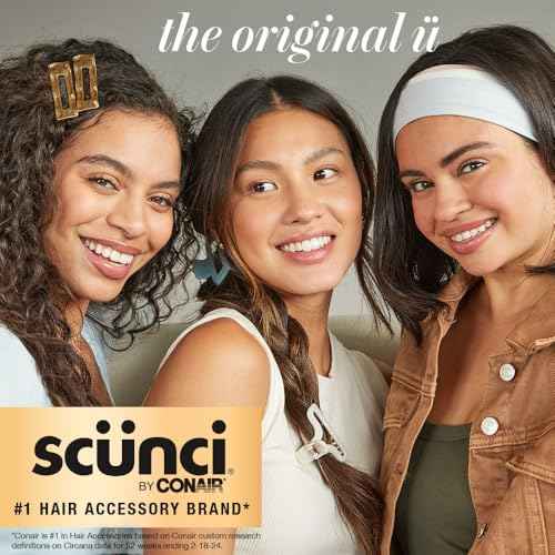 Scunci by Conair No-Slip Grip Stay Tight Barrettes - hair barrettes for women - hair accessories for women - hair clips - Gold, Black and Silver - 6 Count
