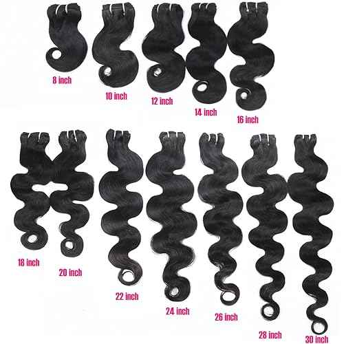 RESACA Body Wave 4 Bundles Human Hair Weave Weft Extentions Bundles for Women 22 24 26 28 Inch 100% Unprocessed Brazilian Virgin Human Hair (Nature Color Black)