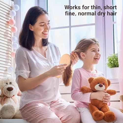 URTHEONE 2 Pack 100% Pure Boar Bristle Hair Brush - Mini Travel Size Wooden Brushes, for Natural Shine & Frizz Control, Portable Pocket Hairbrushes for Purse, Car, Office, Women Men Kids