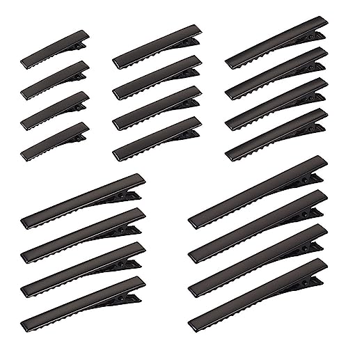 100Pcs Black Alligator Hair Clips 5 Sizes Metal Barrette Hair Clips Single Prong Hairpins for Bows Hair Accessories Making, 35/46/56/65/77mm