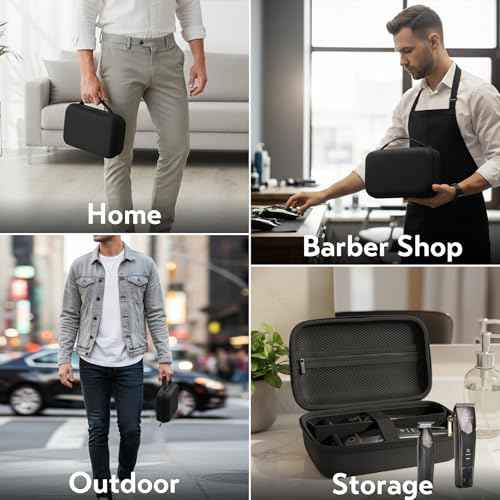SMYV Barber Bags for Clippers and Supplies, Mens Hair Trimmers Box, Portable Clipper Storage Case for Barber Accessories (Case Only)