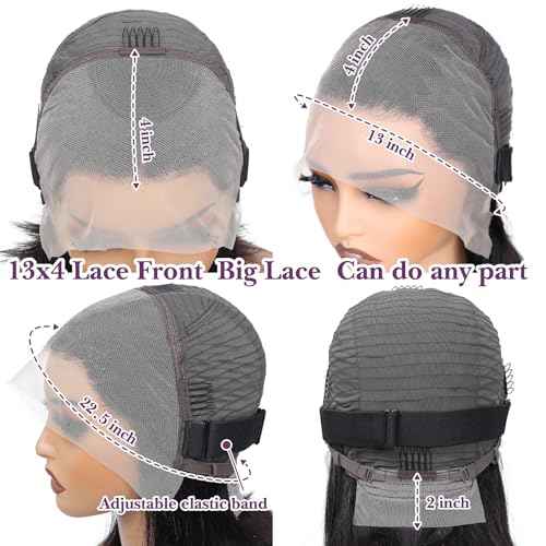 13x4 Lace Front Wigs Human Hair Pre Plucked 12 Inch HD Lace Front Wigs Human Hair Natural Color 180% Density Glueless Wig 100% Virgin Human Hair with Baby Hair for Women
