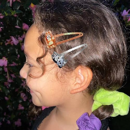 LUV HER Bluey Hair Clips for Girls Snap Clips 8 Pack Multi Color Ages 3+