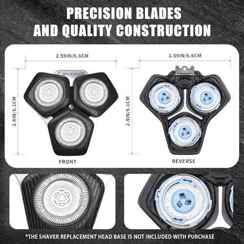 SH71/50 Shaving Heads Compatible with Phili*s Shavers Series S5000 (S5XXX),S7000 (S7XXX) for SH60/70 and SH70/70 (Black)
