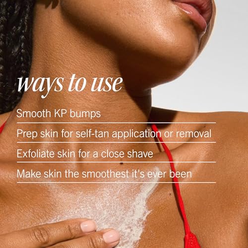First Aid Beauty - KP Bump Eraser Body Scrub with 10% AHA, Keratosis Pilaris Exfoliator with Glycolic and Lactic acids, Helps Reduce Chicken Skin Bumps, Safe for Sensitive Skin, Strawberry Scent, 8 oz