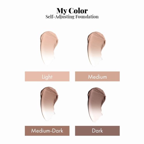 Jerome Alexander My Color 3PC Self Adjusting Full Coverage Foundation Makeup (Dark) with Kabuki Brush and Air Primer