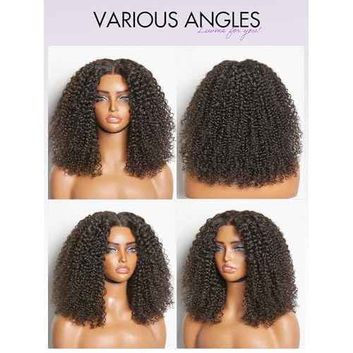 LUVME HAIR Curtain Bangs Jerry Curly Glueless Y-Shape HD Lace Wig