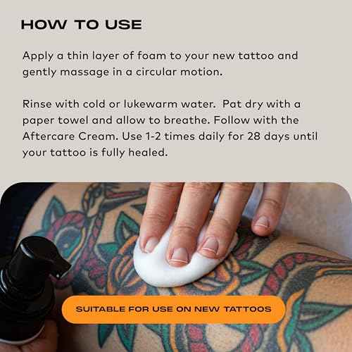 Stories & Ink Tattoo Care | AFTERCARE FOAM CLEANSER for fresh tattoos - For Fresh Tattoos, Soothes Skin, Ultra Gentle Soap, Sulfate Free, Fragrance-free, Vegan & Cruelty-free, 150 mL / 5.1 Fl Oz