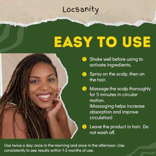 Locsanity Hibiscus Green Tea Hair Growth Spray for Dreadlocks and Loose Hairstyles Hair Care Treatment ? Jumbo Size Loc Moisturizer for Thicker, Fuller, Longer Hair (32oz)