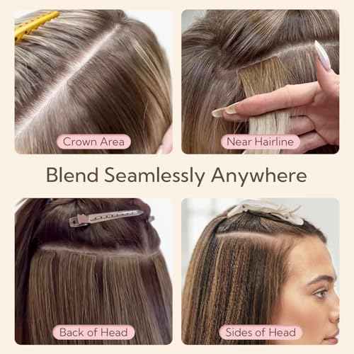 HOTBANANA Invisi Edge Tape in Hair Extensions Human Hair, 24inch 50g 20pcs Natural Black Invisible Tape in Extensions Straight Seamless Real Remy Hair Injected