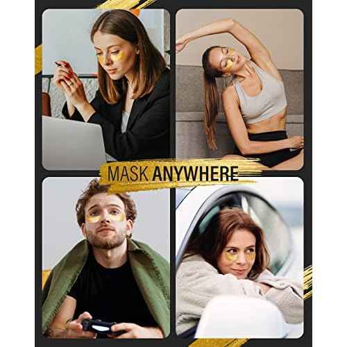 24k Gold Under Eye Patches (8 Pairs), eye mask, Collagen Skin Care Products, Eye Patches for Puffy Eyes, eye masks for dark circles and puffiness
