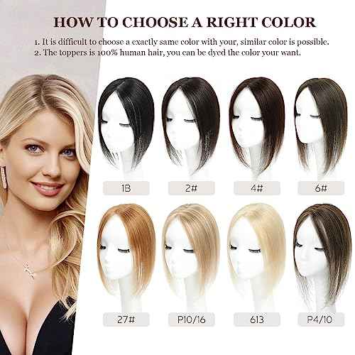 Real Human Hair Toppers for Women - No Bangs, Premium Remy Hair, 14 inch