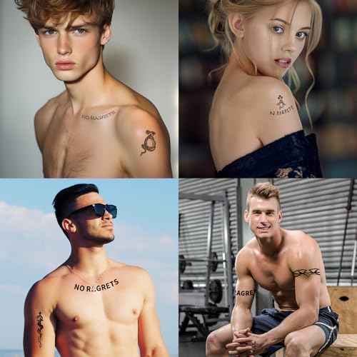 Temporary Fake Barbed Wire Tramp Stamp Realistic Tattoo Stickers for Adult Women Men,Neck Spine Wicked Tattoos for Halloween,Parties 4 sheets A (45+ styles)