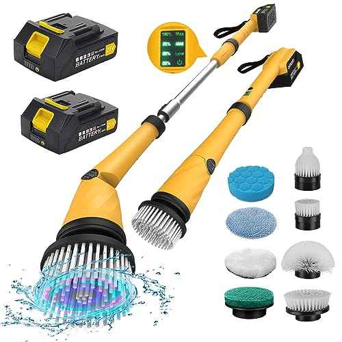 qimedo Battery Electric Tile Floor Scrubber Brushes Heads, 8-in-1 Electric Spin Scrubber Replacement Brush Heads for qimedo, Leebein, Keimi, Alloyman, Bomves, YKYI, BEI & Hong