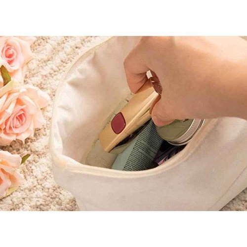 Juvale 12 Pack Canvas Makeup Bags with Zipper - Cotton Cosmetic Bags for Toiletries, DIY Crafts, Travel (White, 11.75 x 5.5)