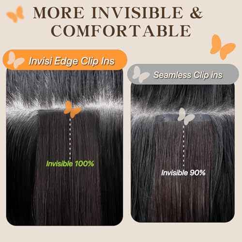 Clip in Hair Extensions Long Straight, 100% Real Human Hair,No Tangle & Smooth,120g, 18 Inch,#30 Light Auburn