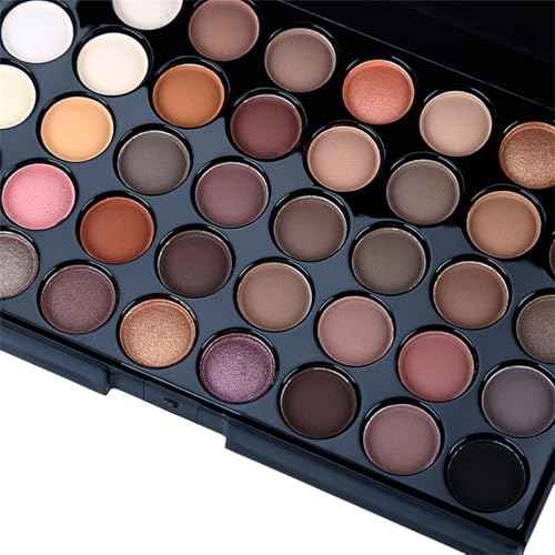 BONNIE CHOICE 40 Colors Neutral Smokey Makeup Eyeshadow Palette, Professional High Pigmented Matte Glitter Black Grey Naked Nude Brown Makeup Pallet Waterproof Long Lasting Eye Shadow Powder