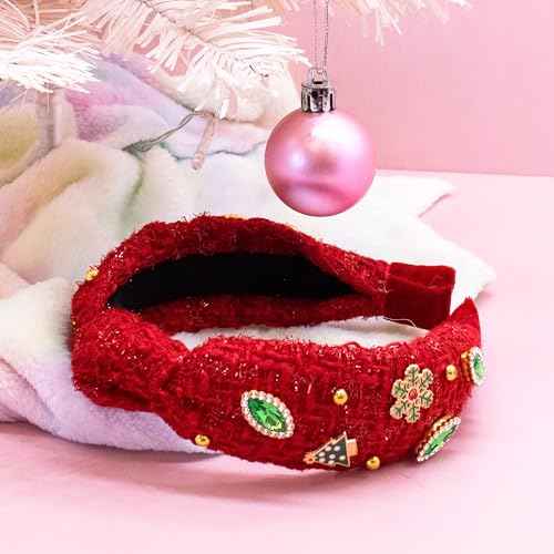 FROG SAC Knot Headband for Girls, Knotted Headbands for Toddler Kids, Rainbow Beaded Unicorn Hair Accessories, Girl Head Band, Halloween Christmas Stocking Easter Basket Stuffers (Red)